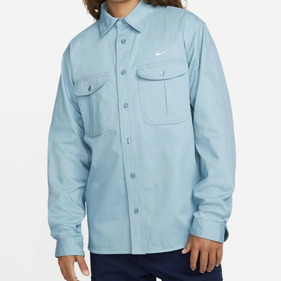 Nike SB Heavy Button Up Long Sleeve Skateboarding Shirt - Picture 1 of 7